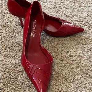 Hot Red pointy toe Aldo heels